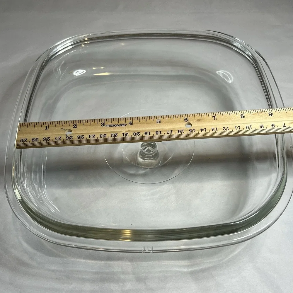 Clear Glass Square Pyrex Replacement‎ Lid with Knob #B9 Corningware 9